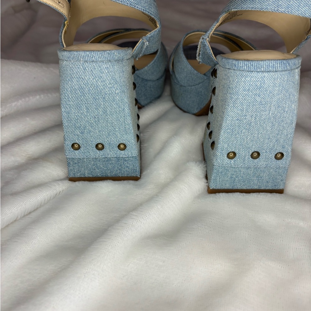 Jessica Simpson Blue Denim Platform Sandals - Picture 14 of 16